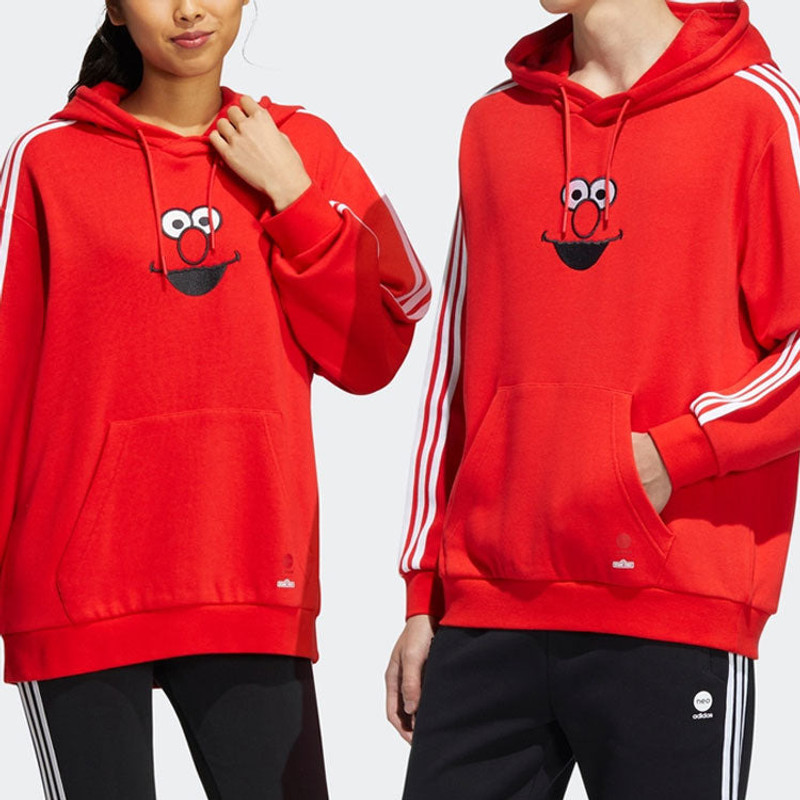 adidas adidas neo x SESAME STREET Crossover Limited U Ss Hdy Elmo Casual Sports Stripe Red HD7300 outlook