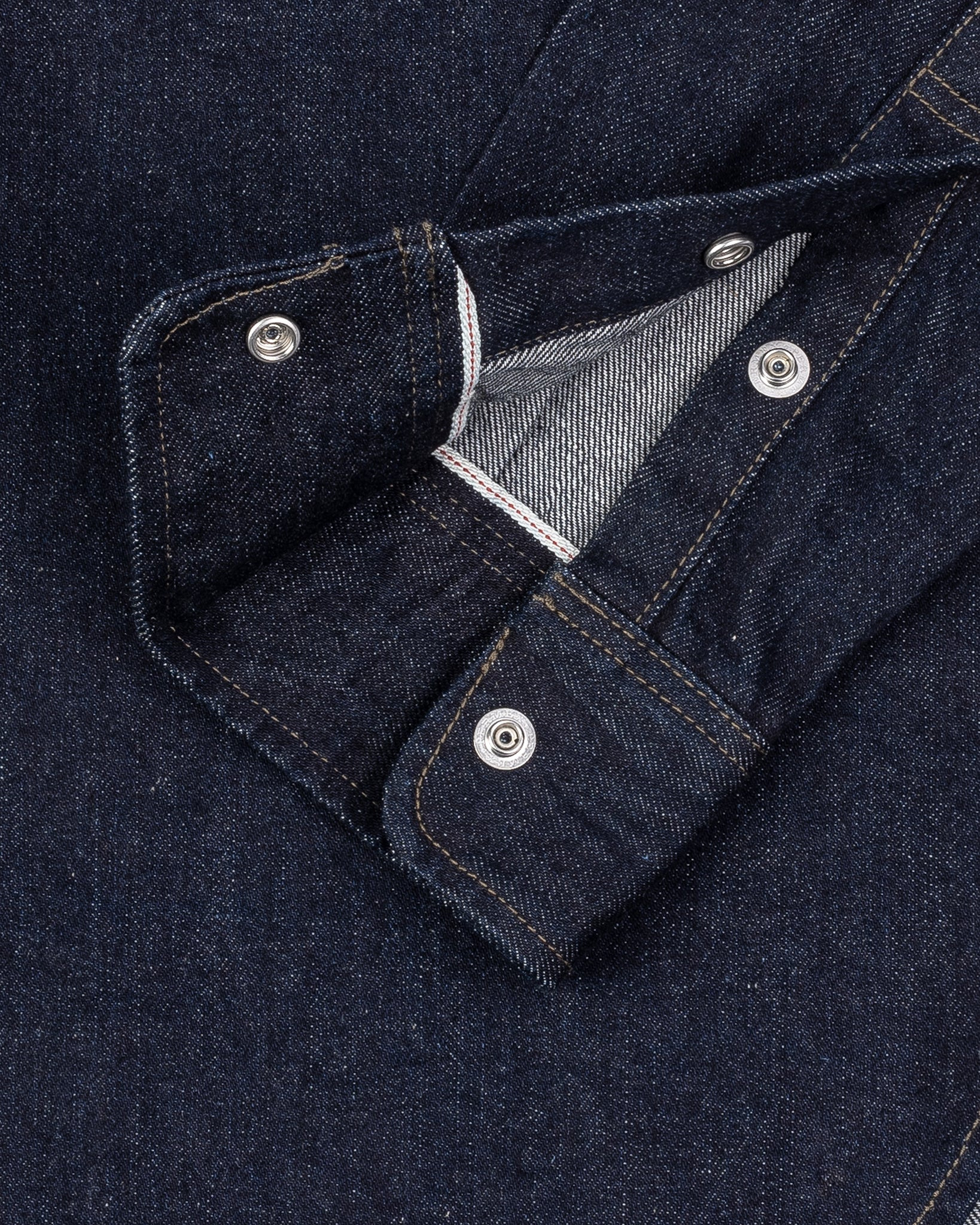IHSH-326-IND 12oz Selvedge Denim Work Shirt With Snaps - Indigo - 18
