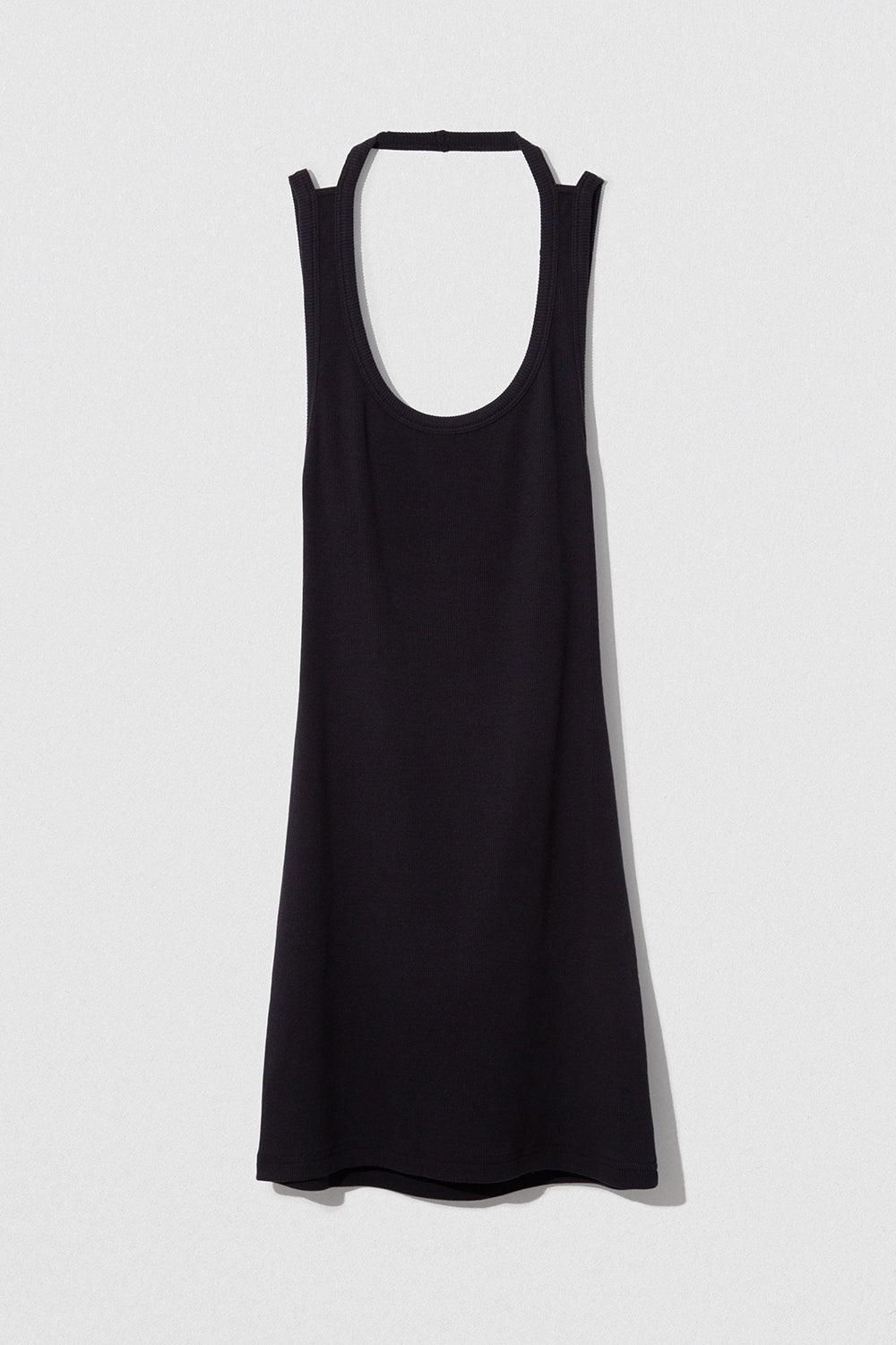 BLANK TANK DRESS BLACK COTTON RIB - 2