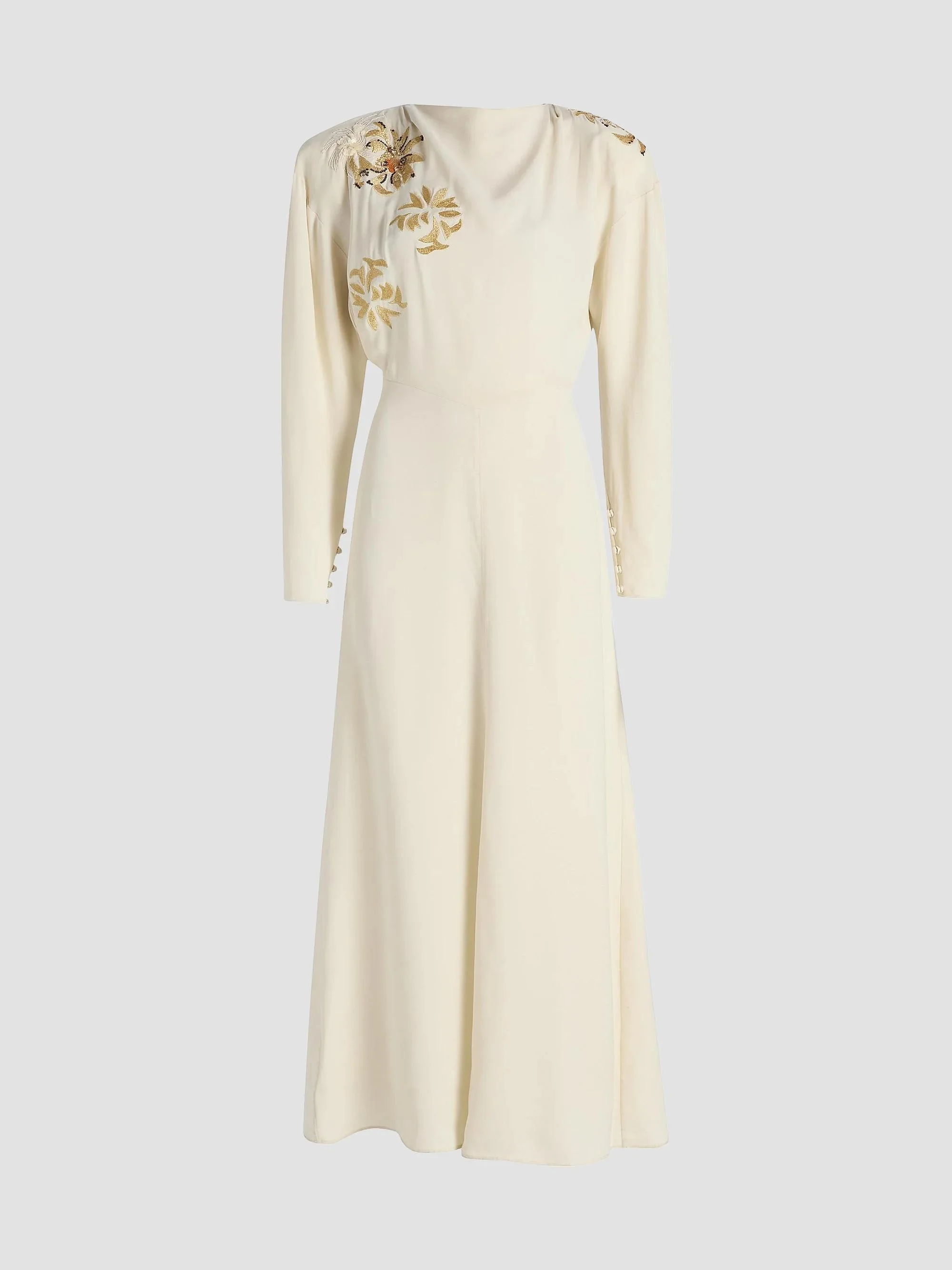 Women's Samsha Floral-Embroidered Maxi Dress - Ecru - 1