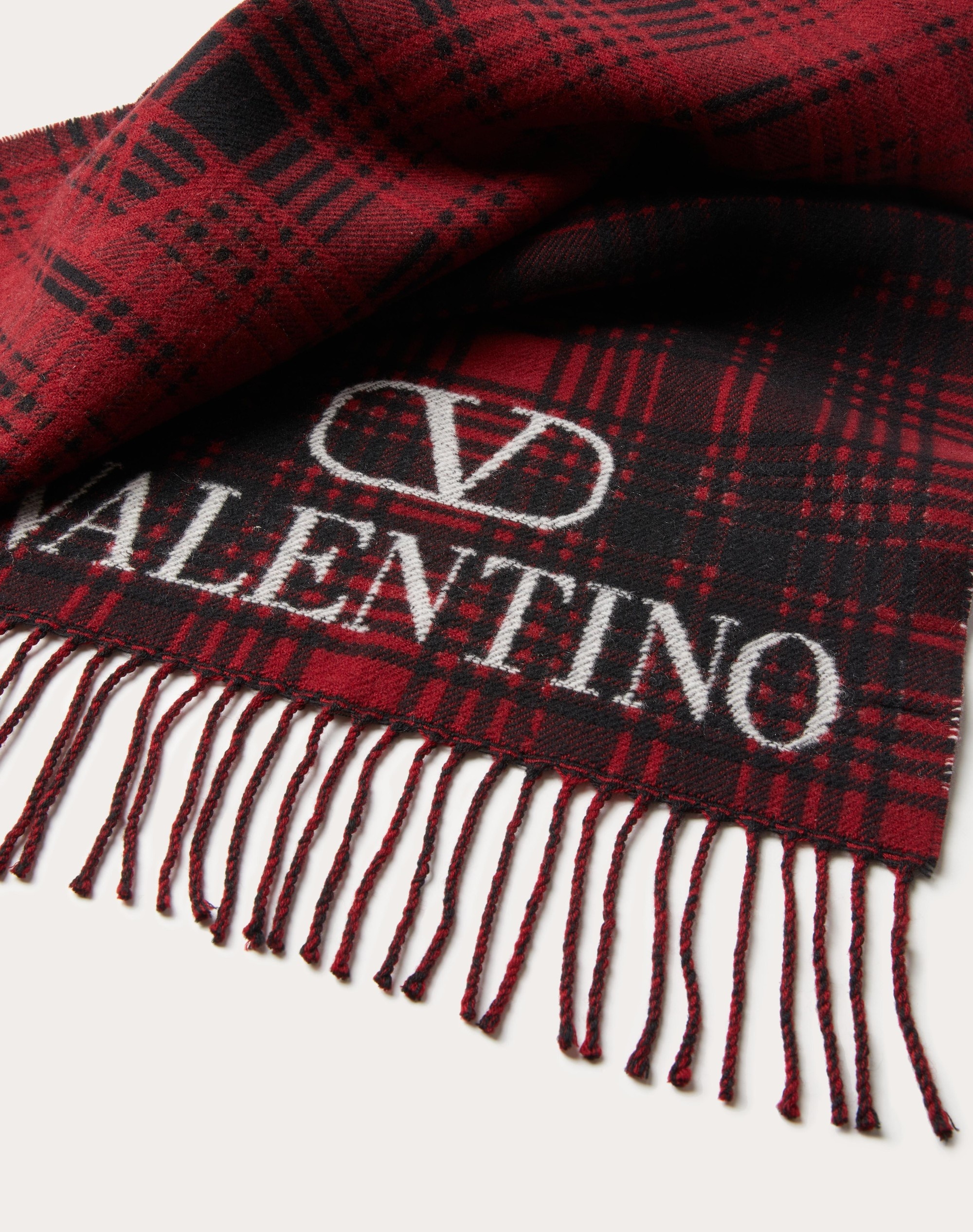 VLOGO VALENTINO CASHMERE AND WOOL SCARF - 3