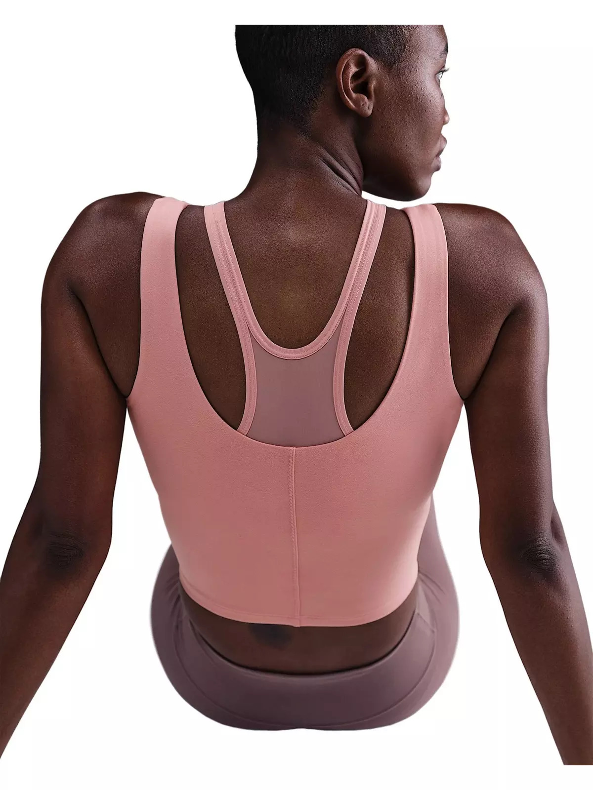 Women's One Fitted Dri-FIT Cropped Tank Top - Pink - 2