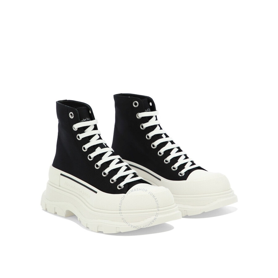 Alexander McQueen Men's Black/White Tread Slick Boots - 2