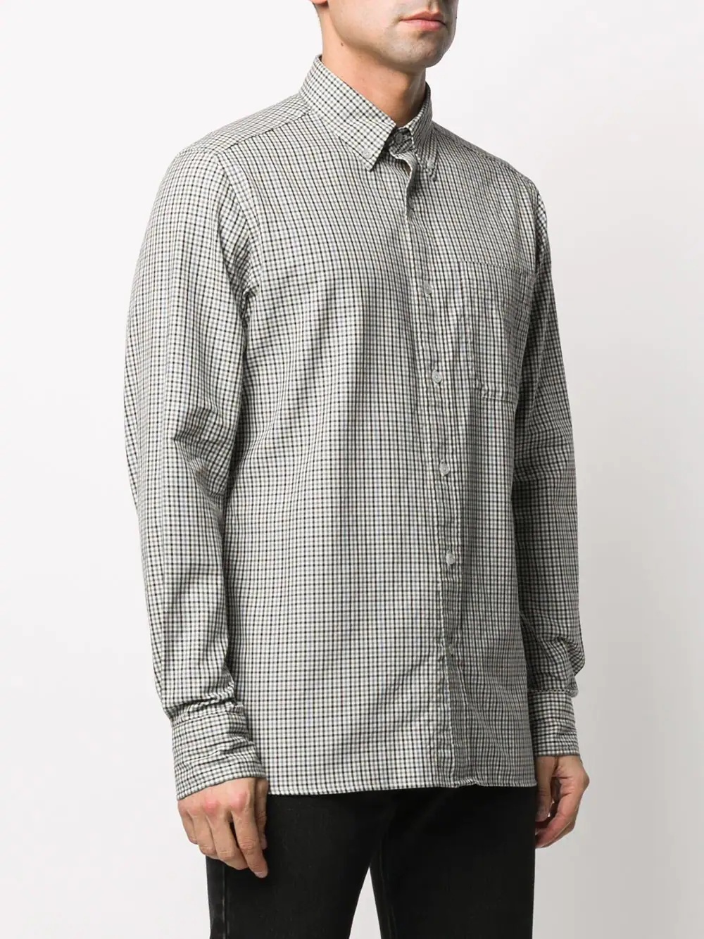 button-down collar gingham shirt - 3