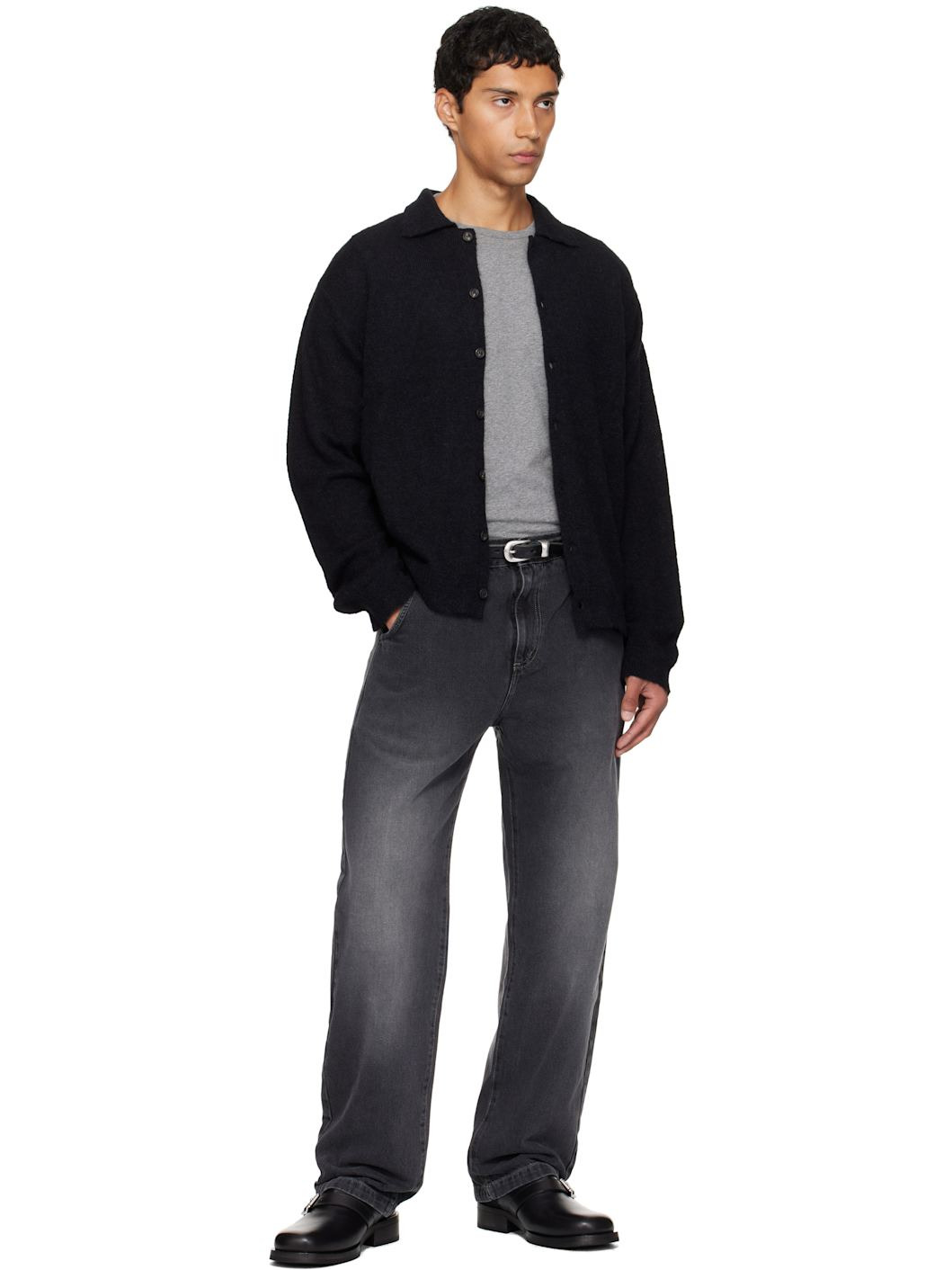 Gray Regular Jeans - 5