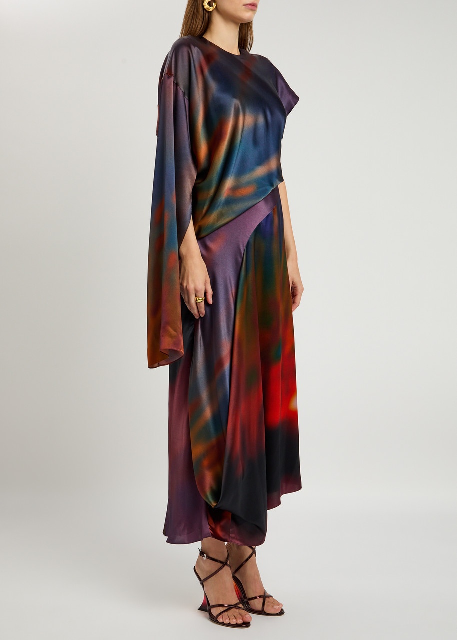 Roksanda Alia Draped Silk-satin Midi Dress - 2