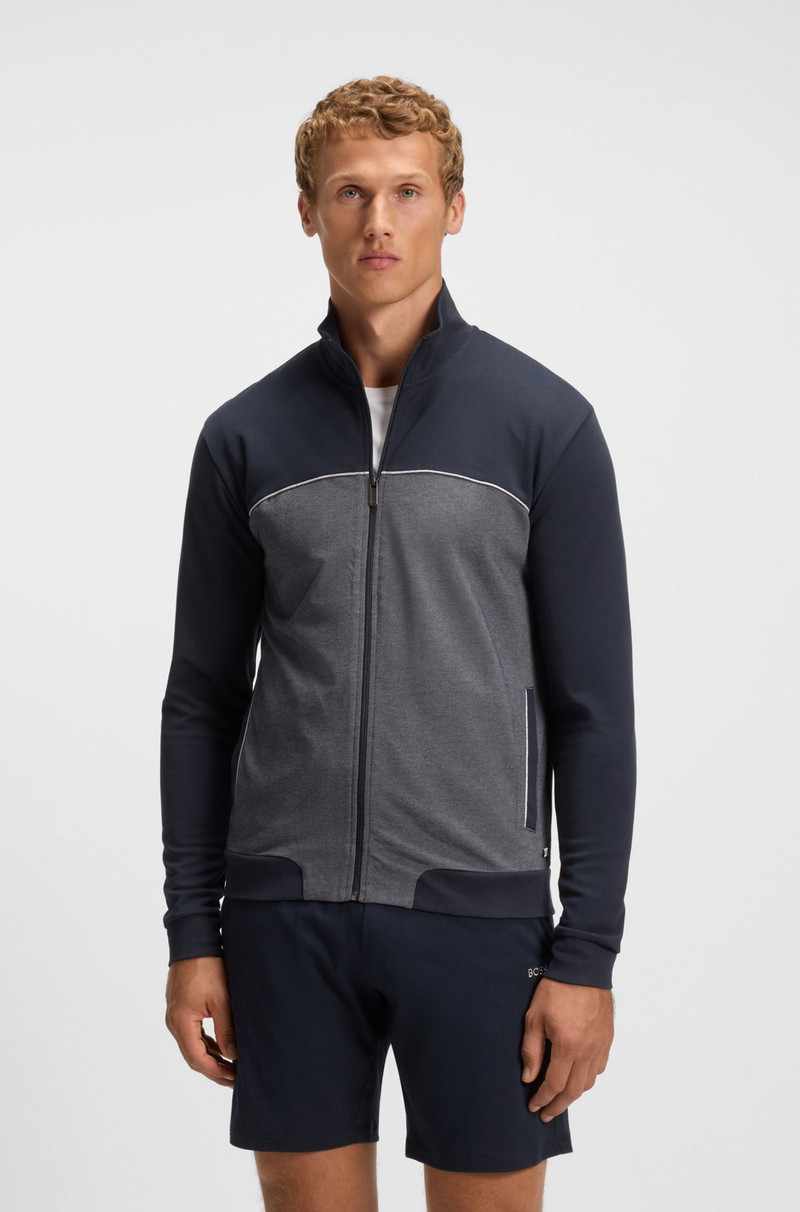 CONTRAST-PIPING JACKET IN A COTTON BLEND 2