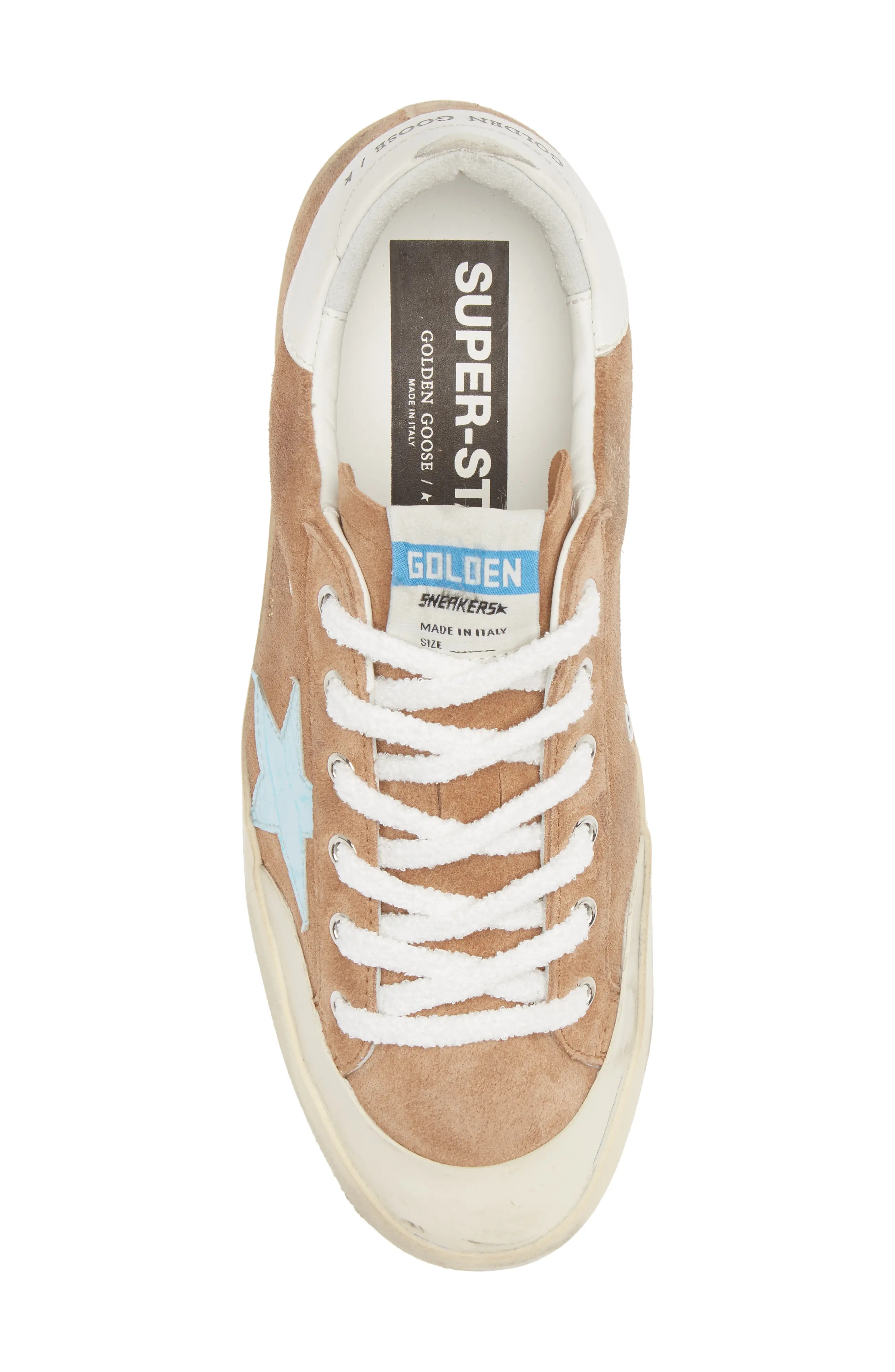 Super-Star Low Top Sneaker in Tobacco/Light Blue/White - 5