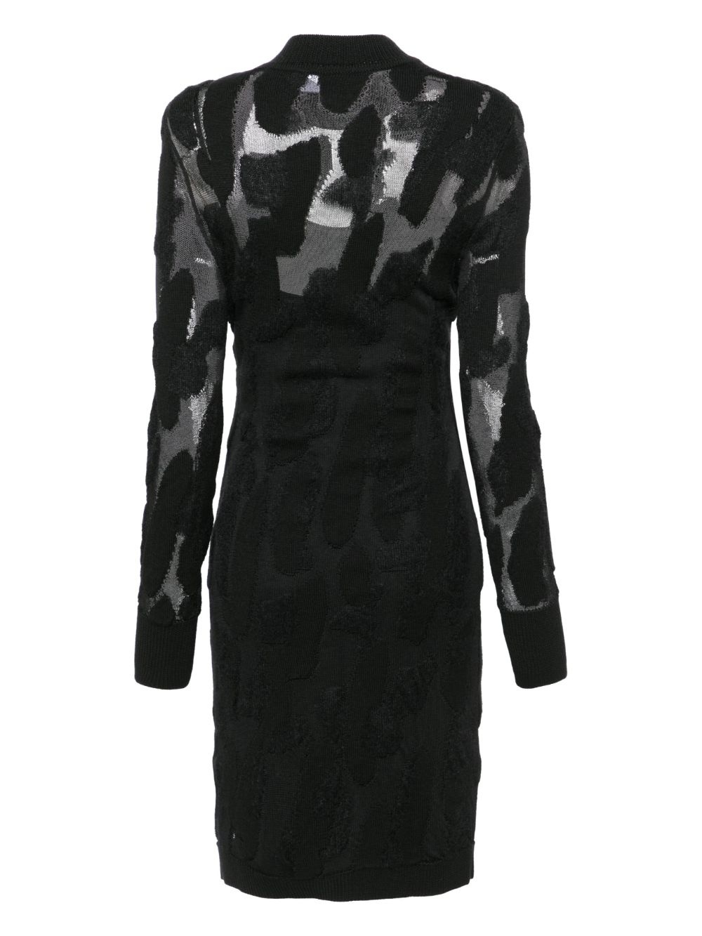 3D-knit semi-sheer midi dress - 2