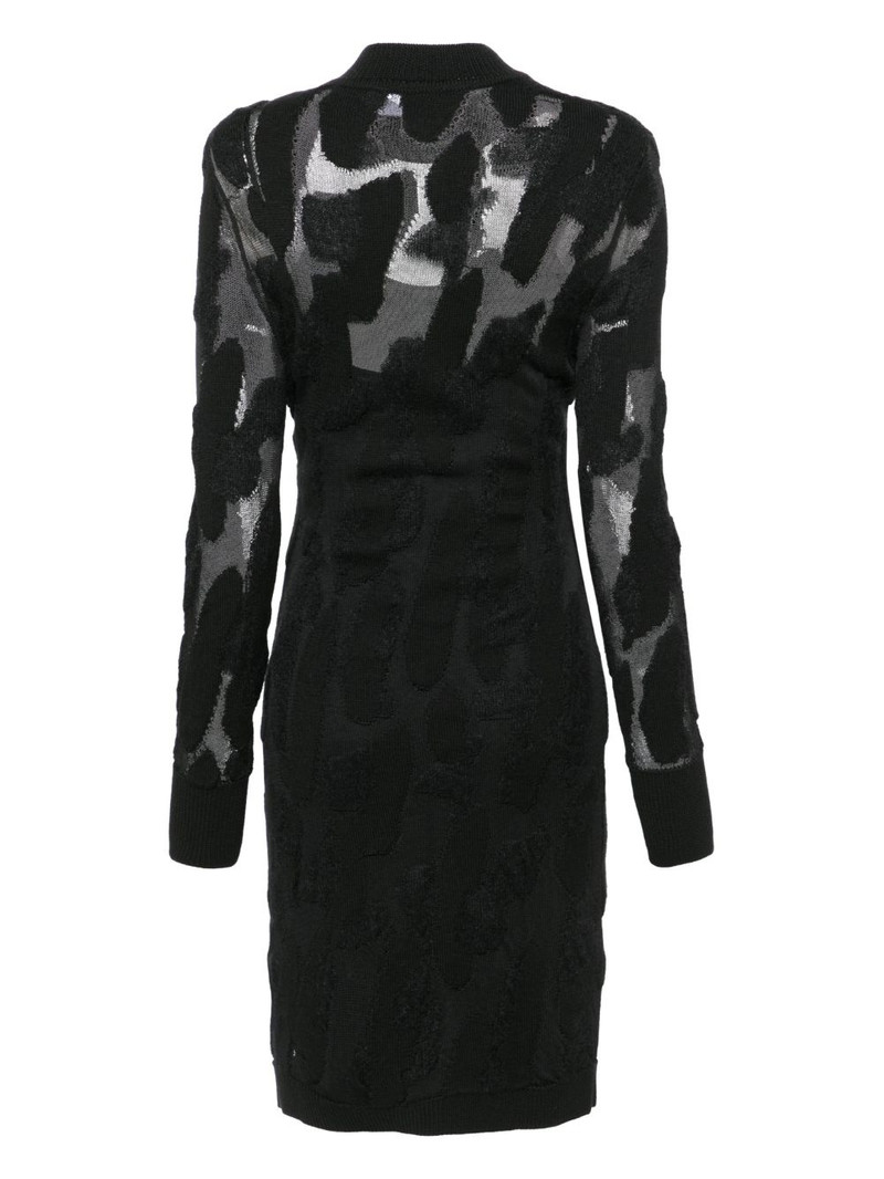 FERRAGAMO 3D-knit semi-sheer midi dress outlook