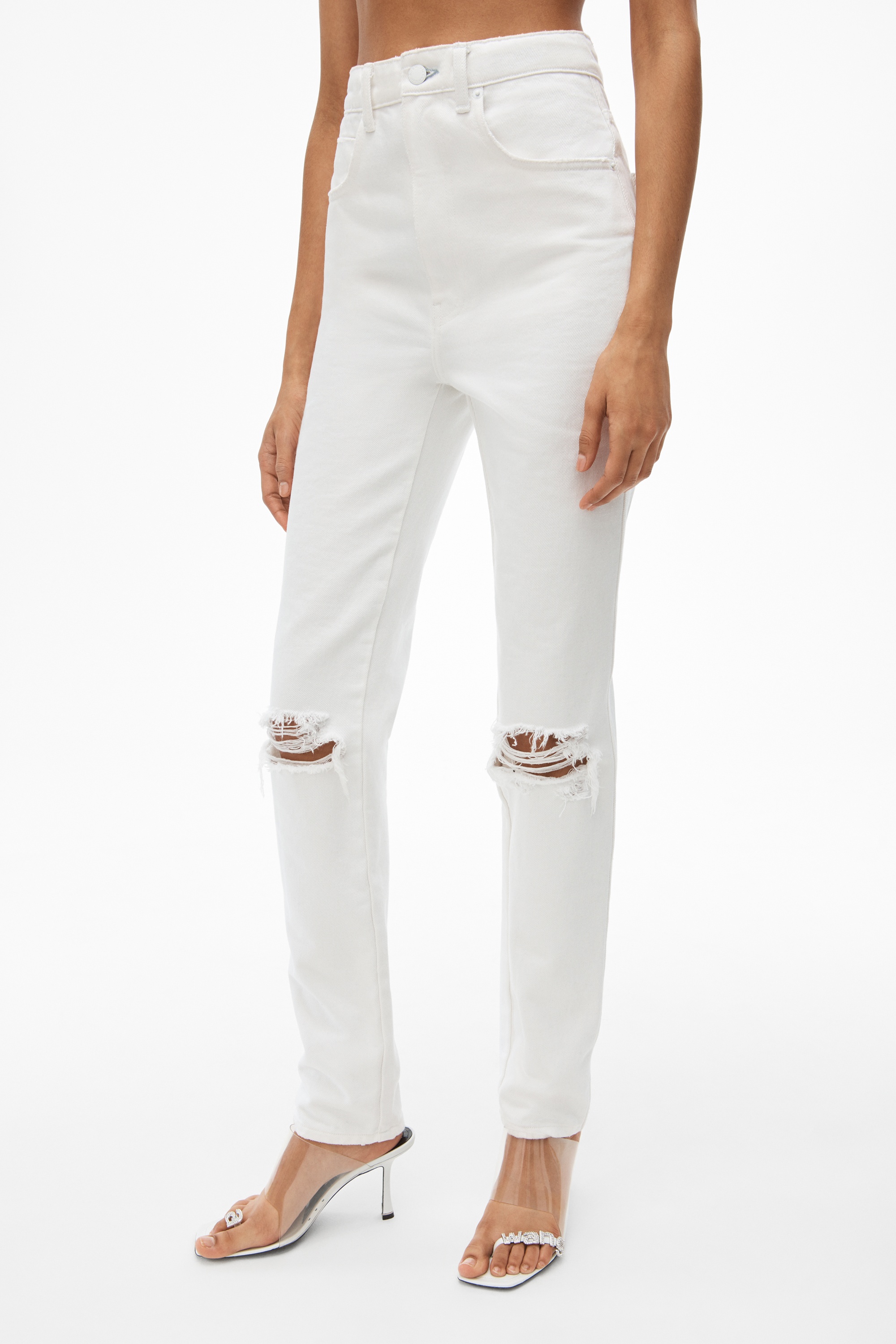 STOVEPIPE JEAN IN WHITE DENIM - 6