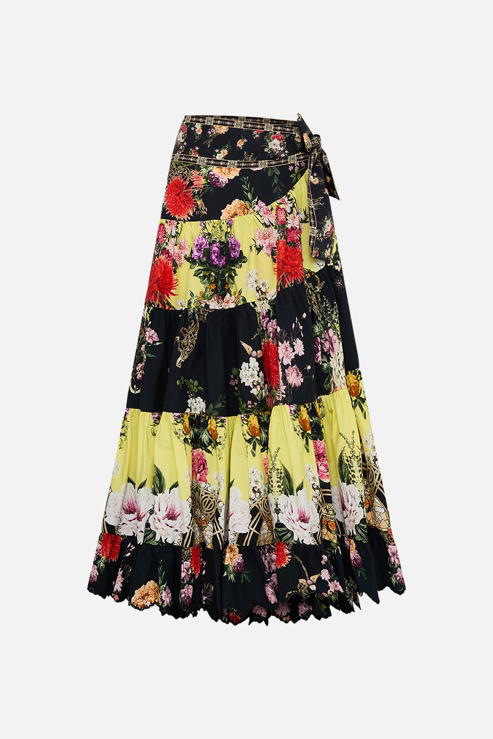 WRAP SKIRT WITH GATHERED PANELS - 1
