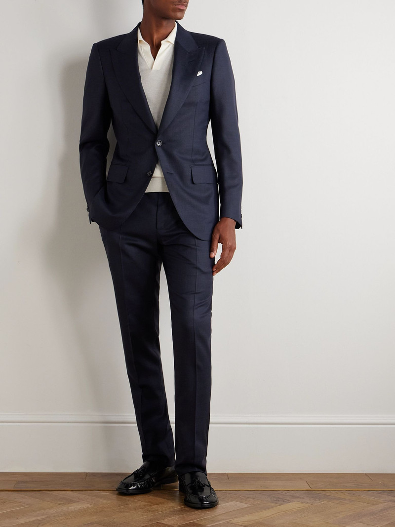 TOM FORD Dyllan Super 130s Grain de Poudre Wool Suit Jacket Navy outlook