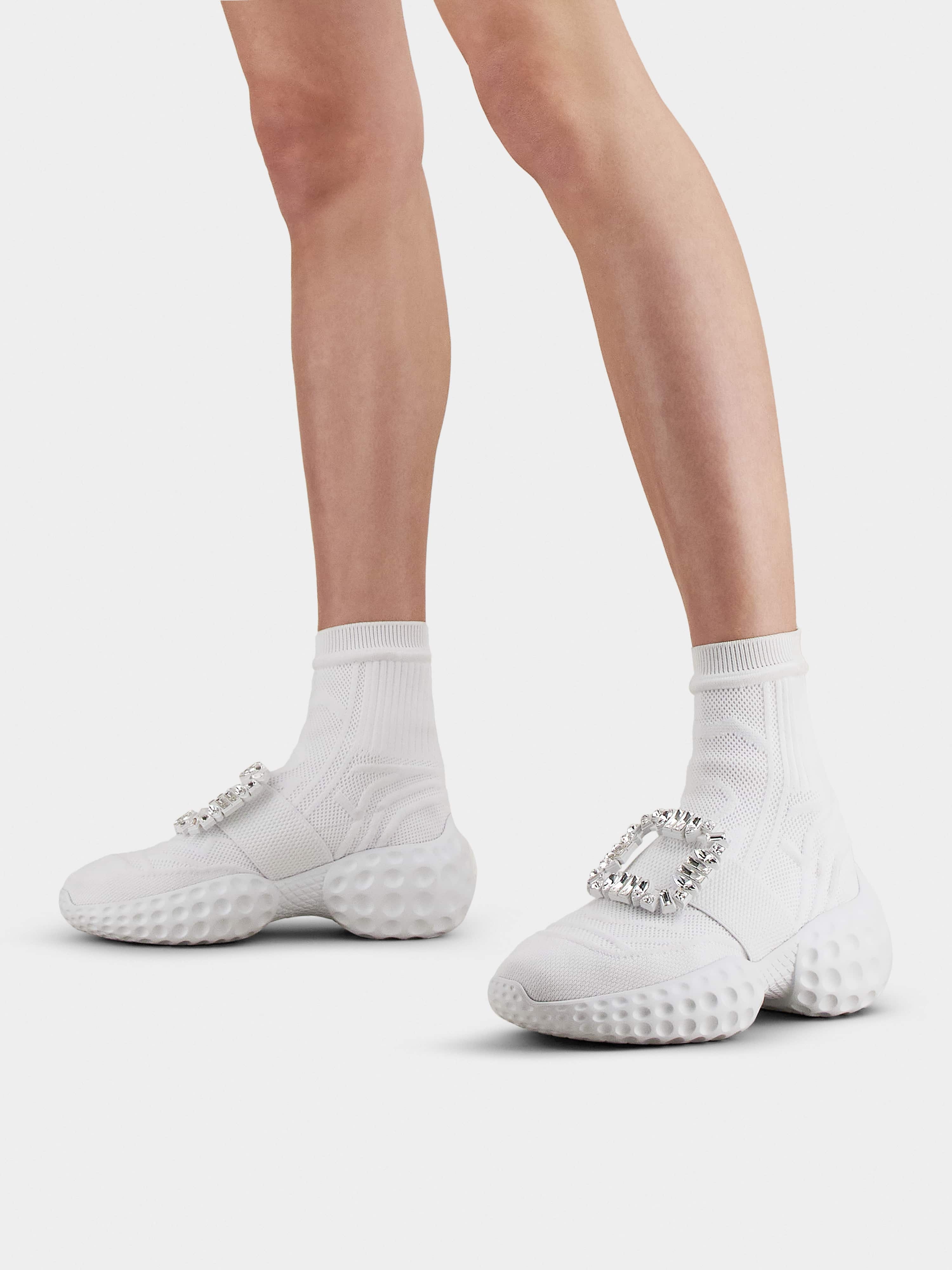 Viv' Run Light Socks Strass Buckle Ankle Boots in Fabric - 8