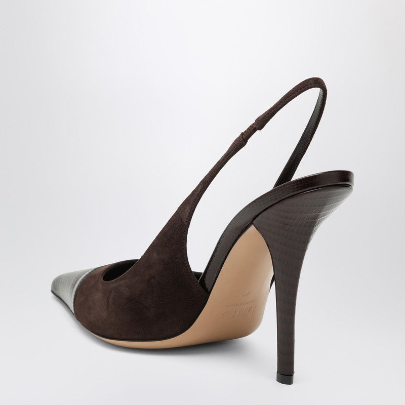 Paris Texas Brown Suede And Leather Slingback Women - 2
