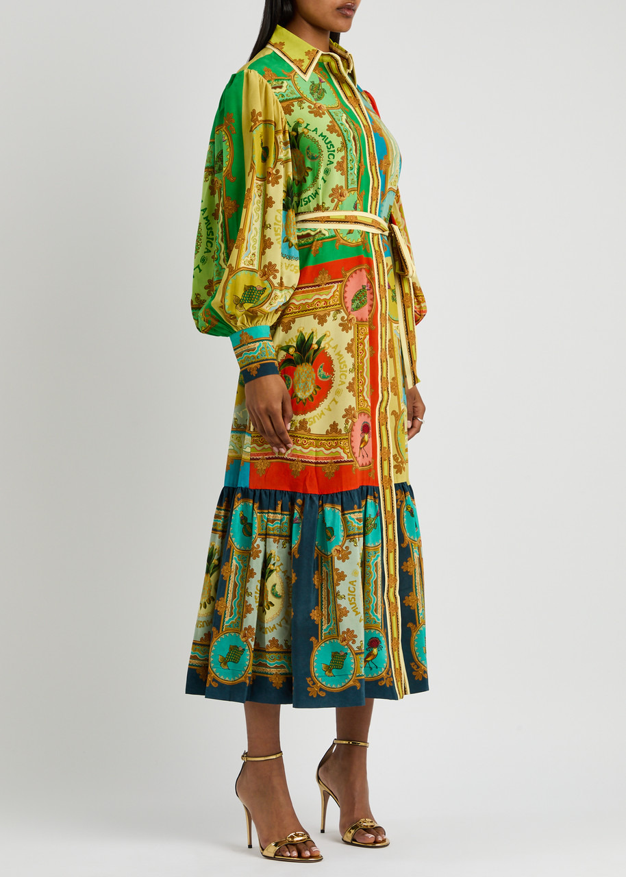 Alemais Musica Printed Silk Maxi Shirt Dress - 2