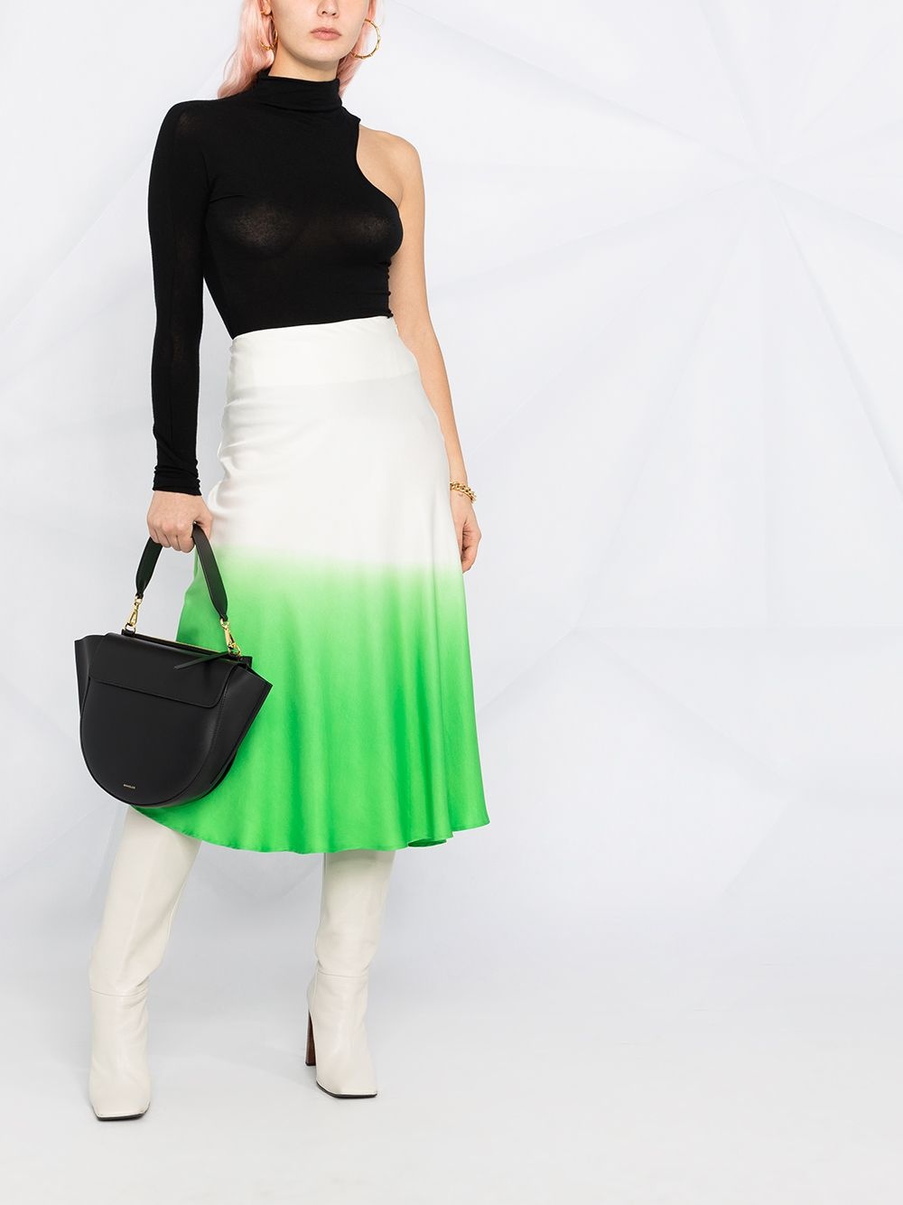 curved leather crossbody bag - 2