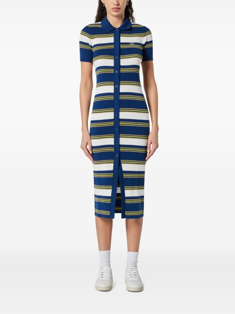 LACOSTE striped knitted midi dress outlook