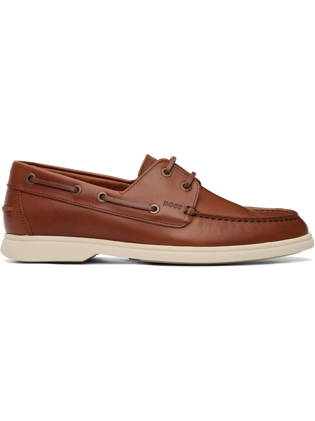 Brown Leather Boat Shoes - 1