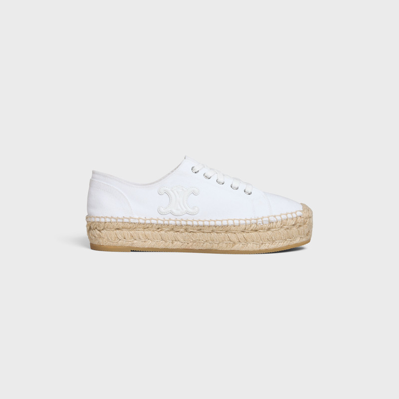 LES ESPADRILLES CELINE LACE-UP IN CANVAS AND CALFSKIN 1