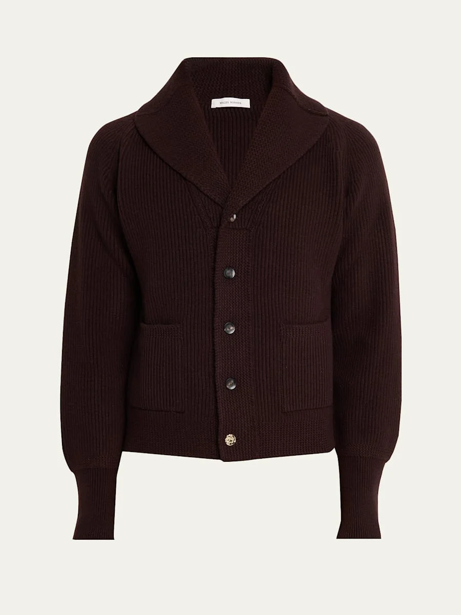 Men's The Solace Merino Wool Rib-Knit Cardigan - 1