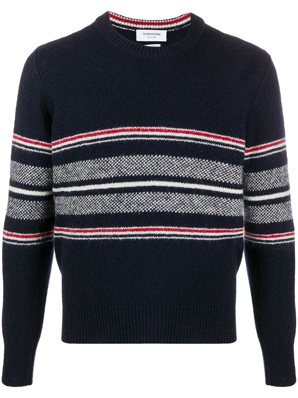 striped birdseye jacquard jumper - 1