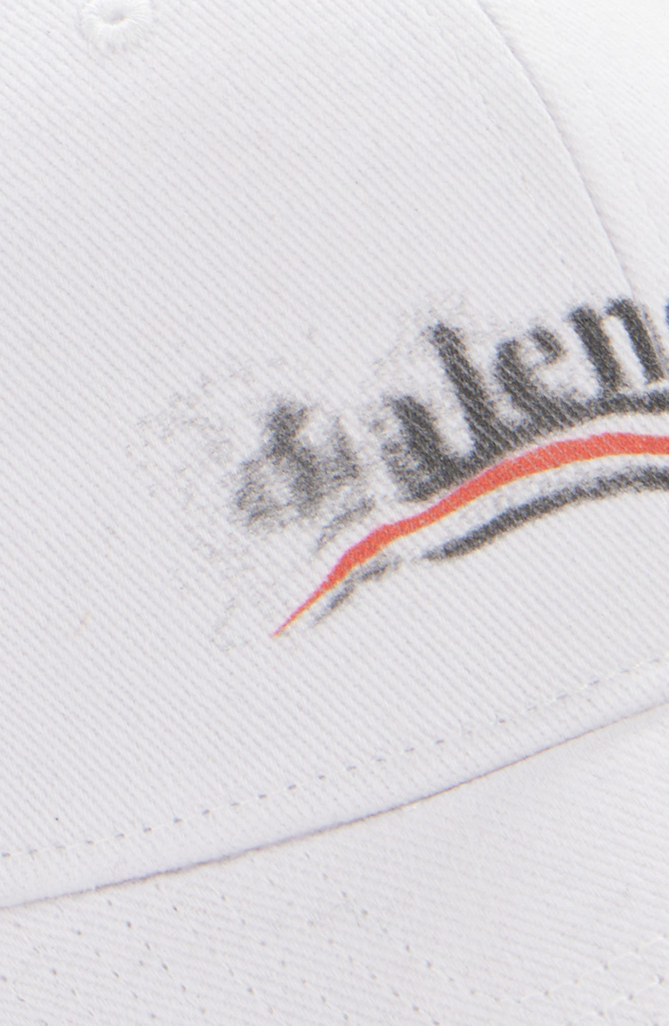 Balenciaga Political Stencil Adjustable Baseball Cap in Off White/Black at Nordstrom - 4