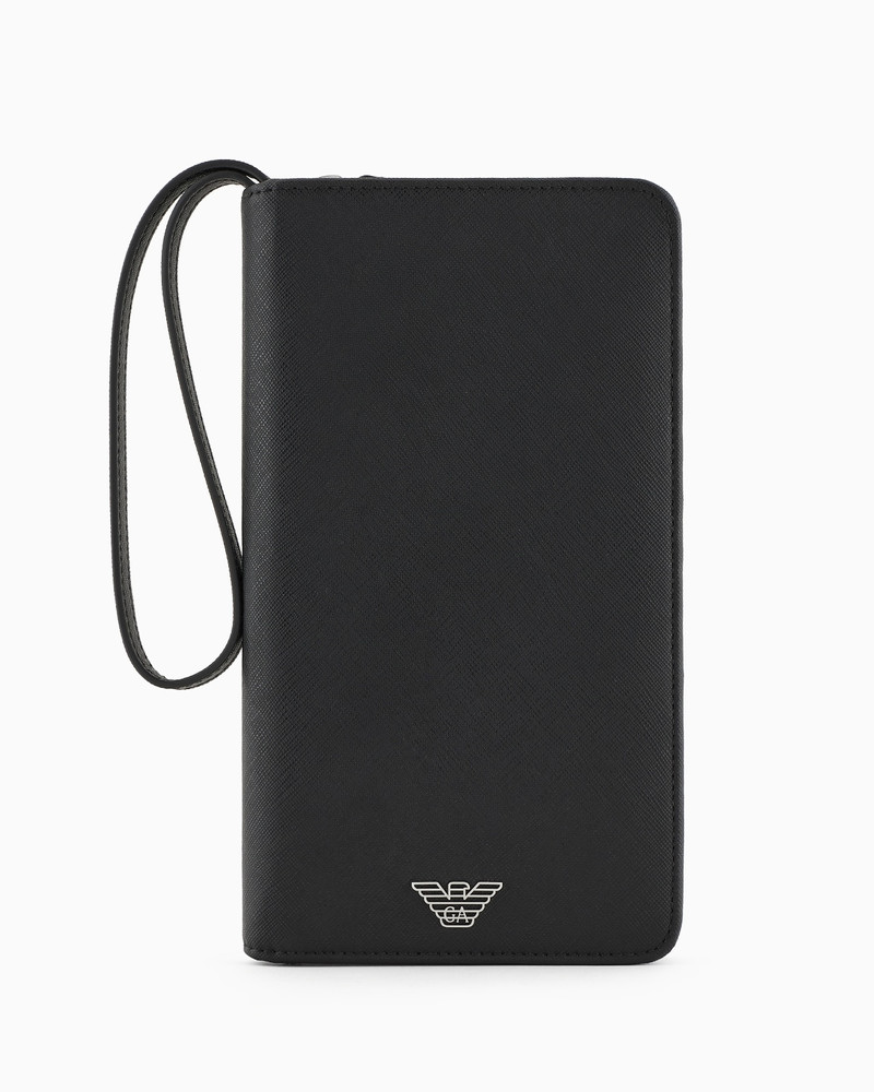 ASV REGENERATED SAFFIANO LEATHER ORGANISER WITH EAGLE PLATE - 1