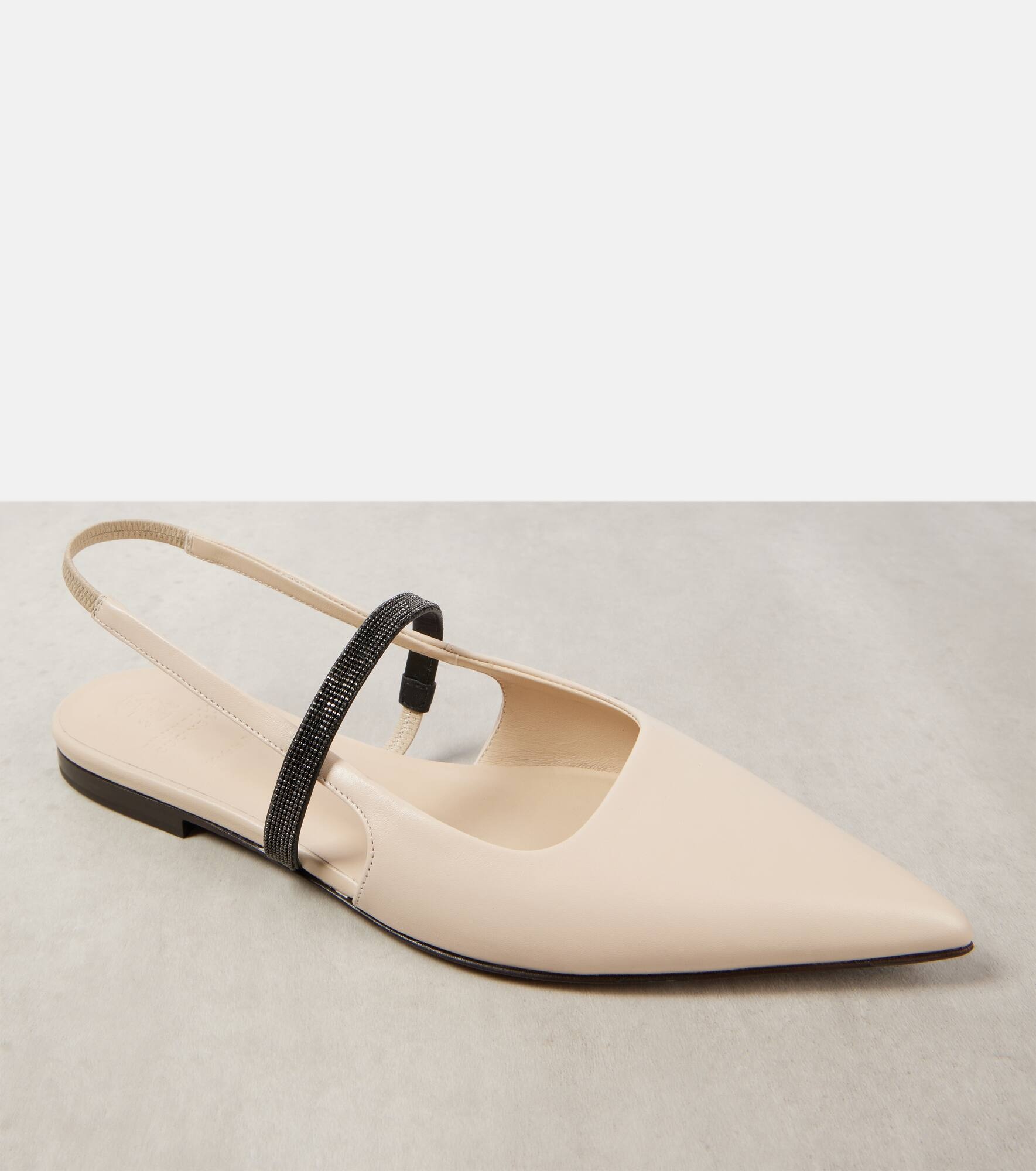 Pointy leather slingback pumps - 5