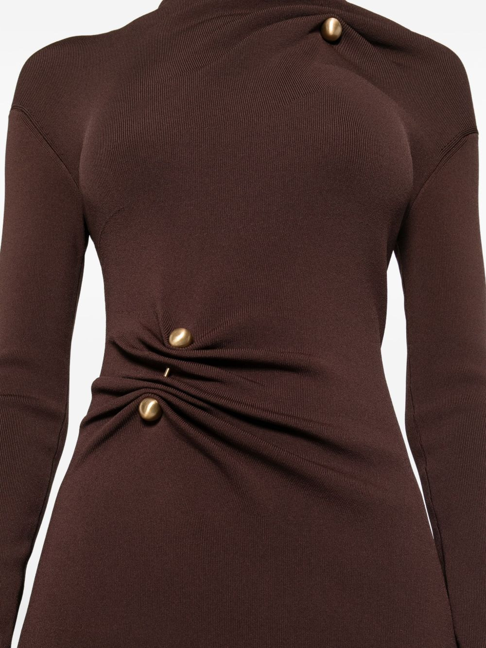twist-detail button midi dress - 5