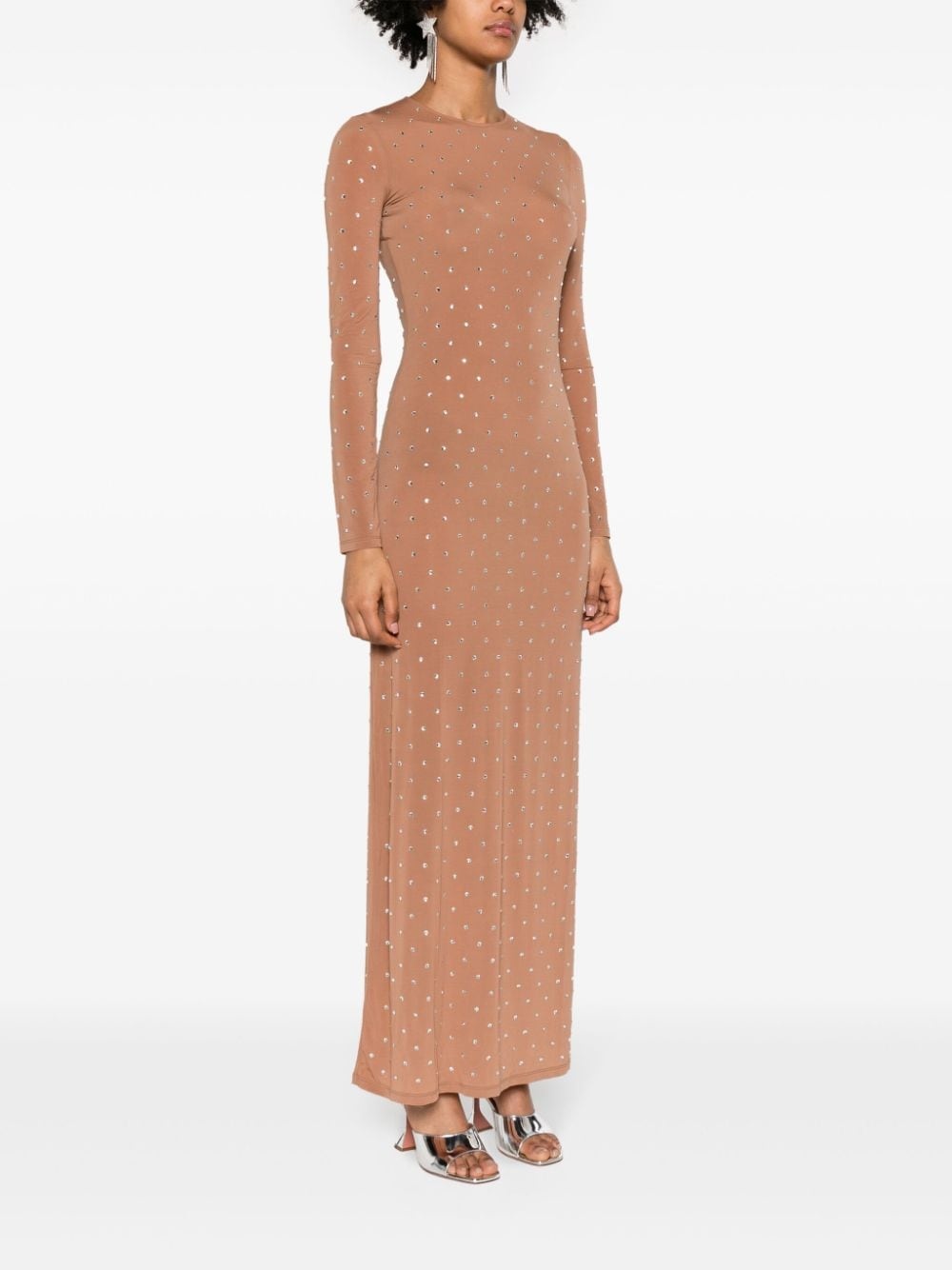 crystal-embellished maxi dress - 3
