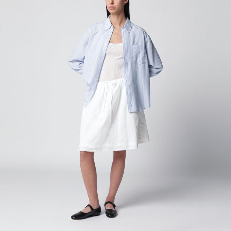 Dunst Light blue striped cotton-blend shirt outlook