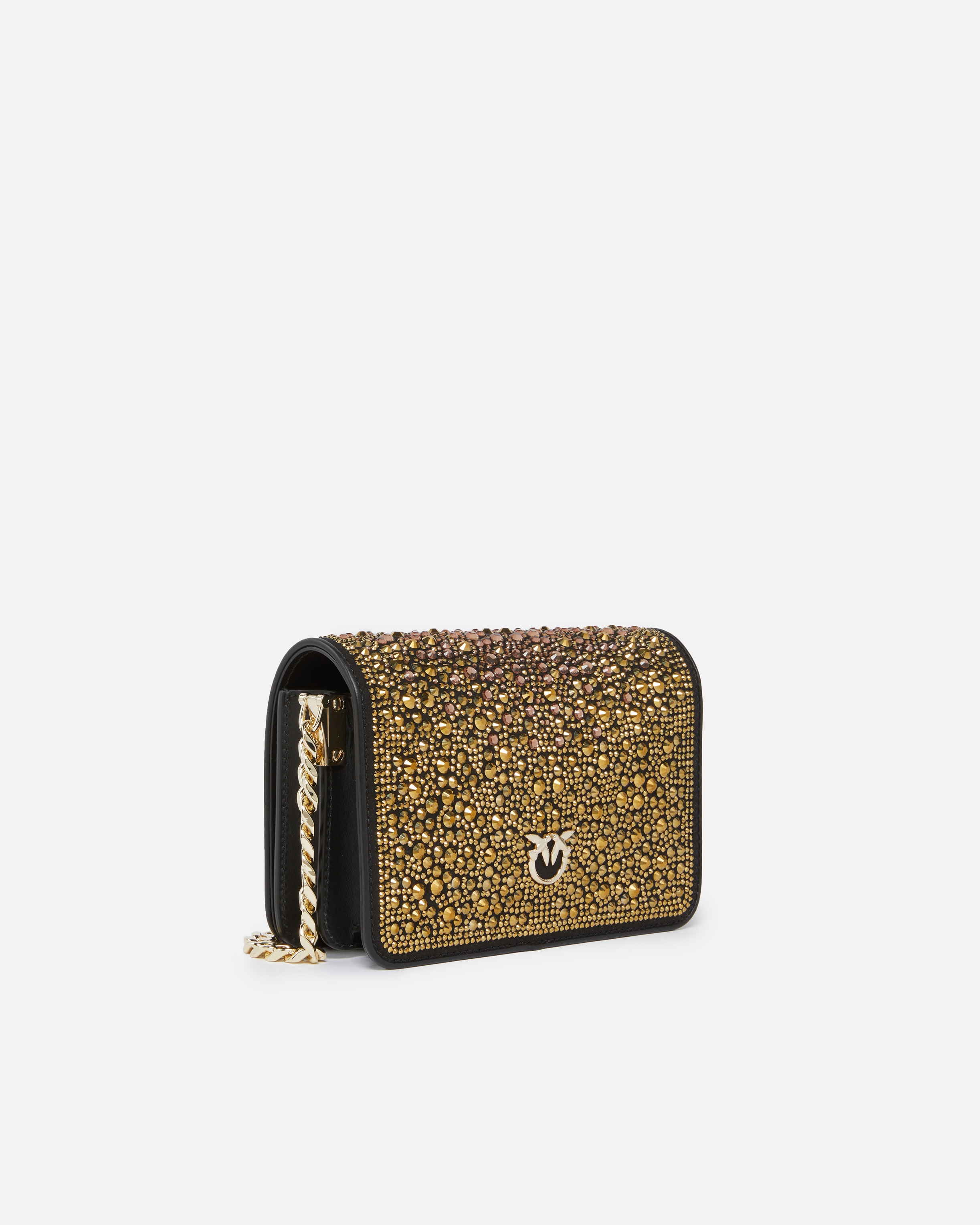 PINKO GALLERIA FULL-RHINESTONE MINI LOVE BAG CLICK - 2