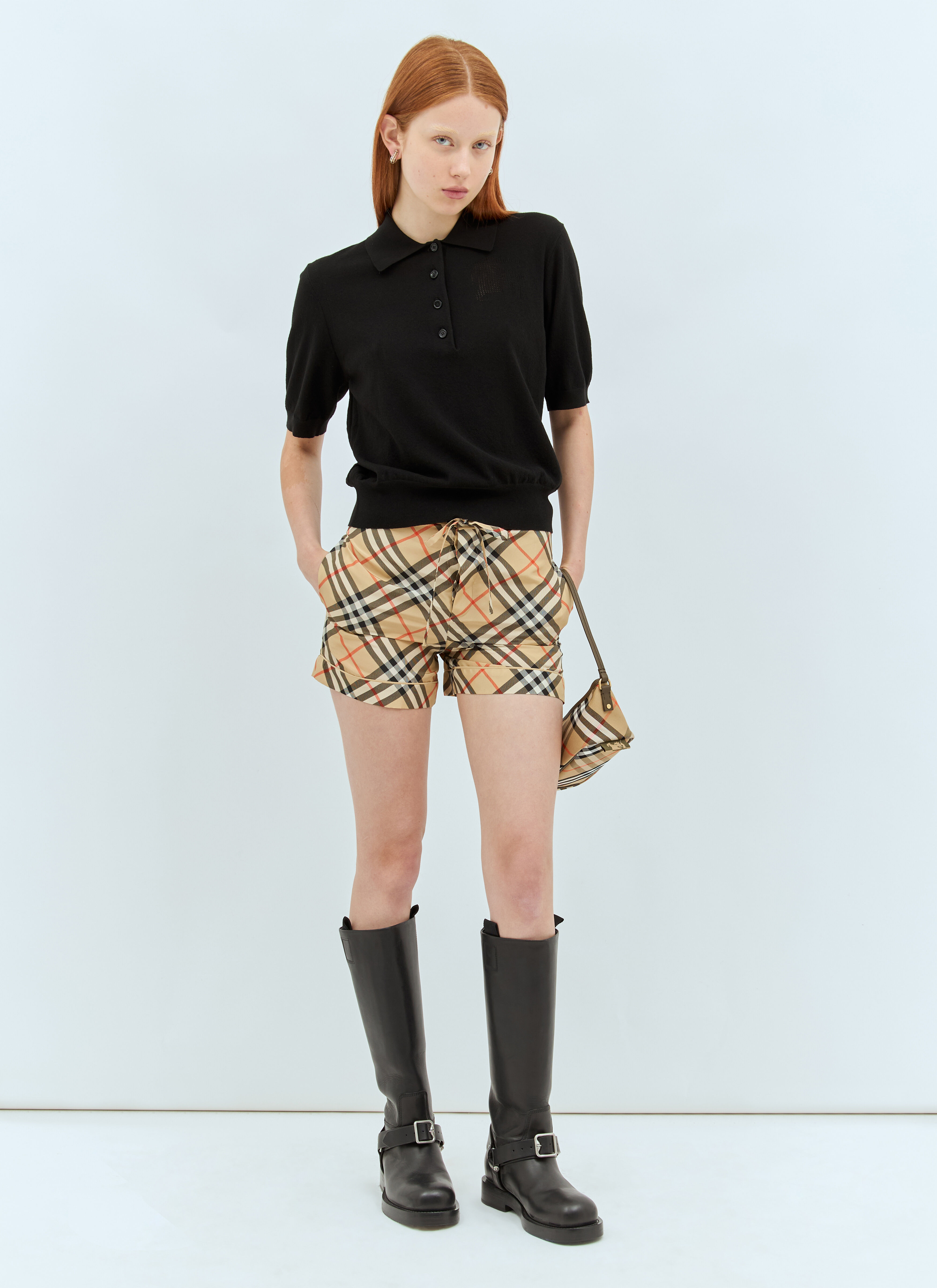 Check Silk Shorts - 4