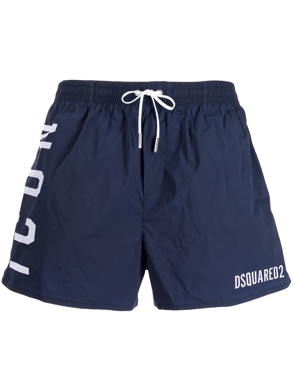 logo-print drawstring-waist swim shorts - 1