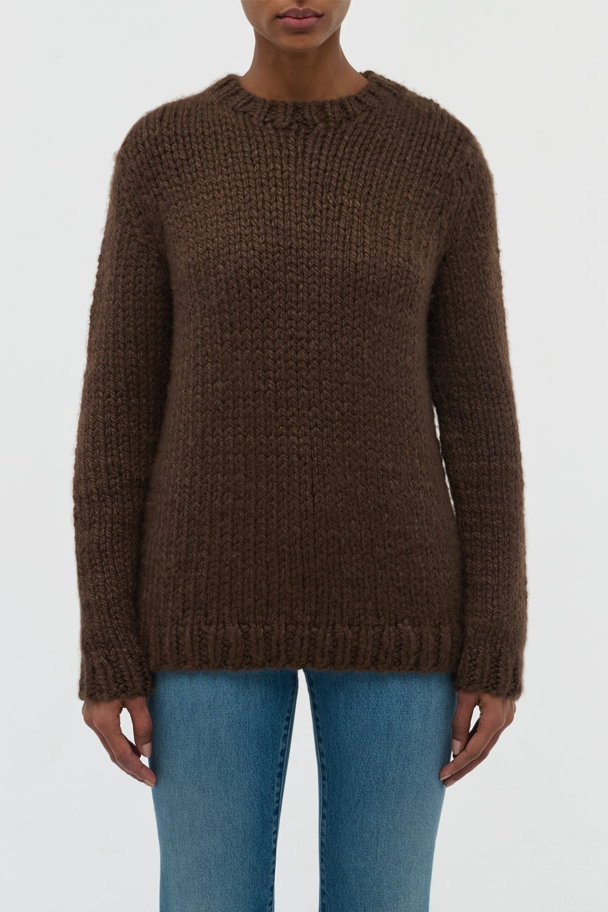 Poros Knit Sweater in Chocolate Cashmere - 2