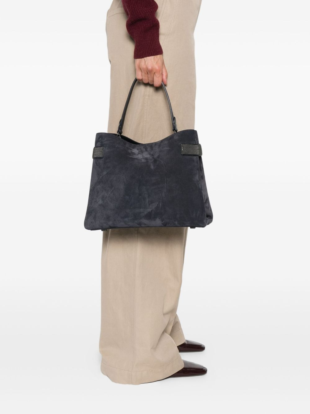 suede tote bag - 2