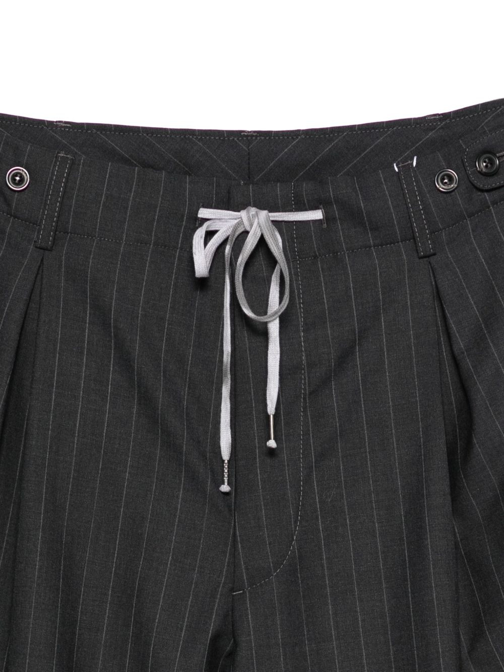 pinstripe drawstring trousers - 3
