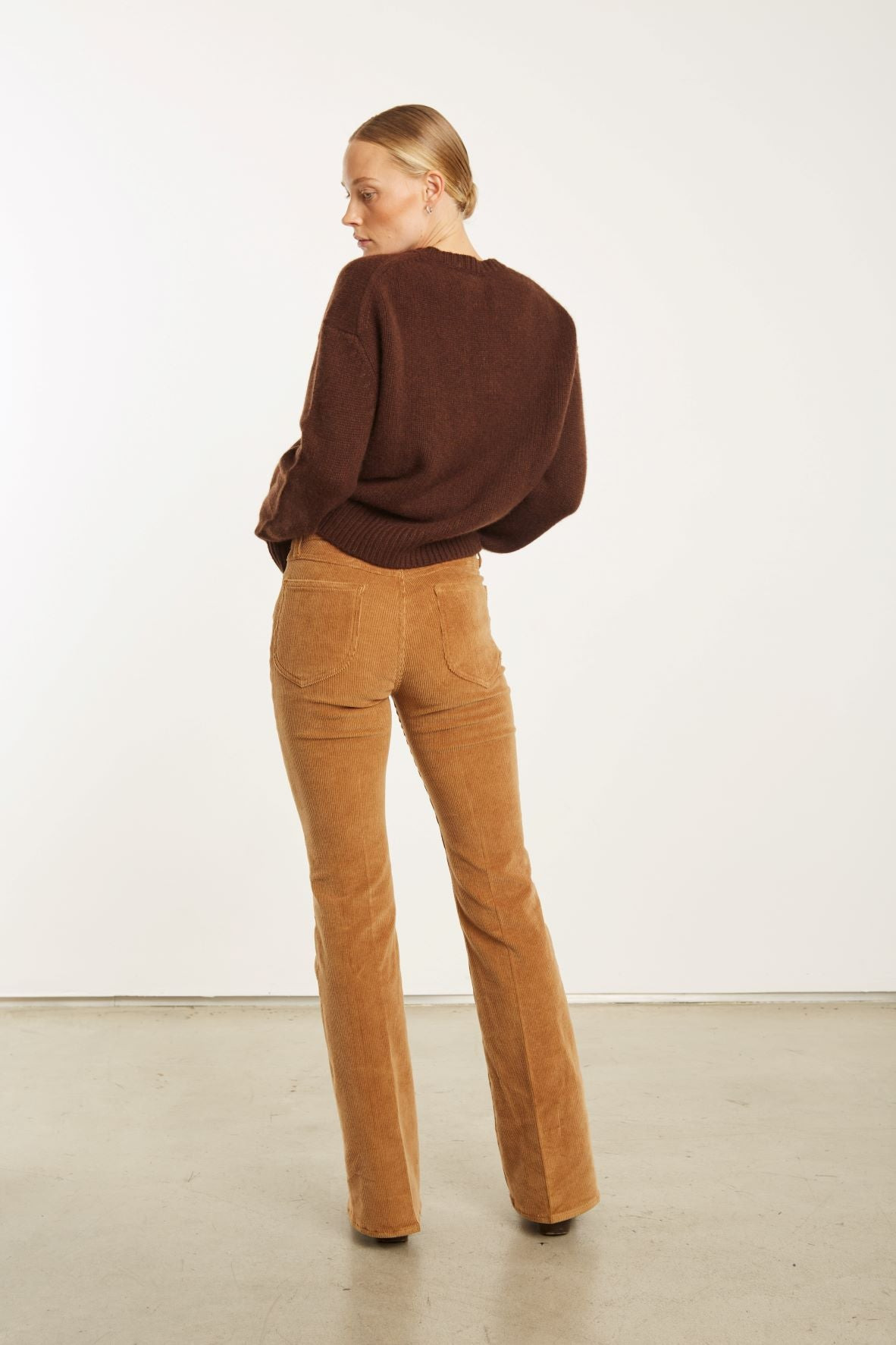 CAMEL CORDUROY MICRO FLARE PANTS - 3