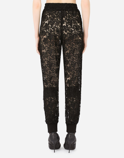 Dolce & Gabbana Macramé jogging pants with crystal DG embellishment outlook