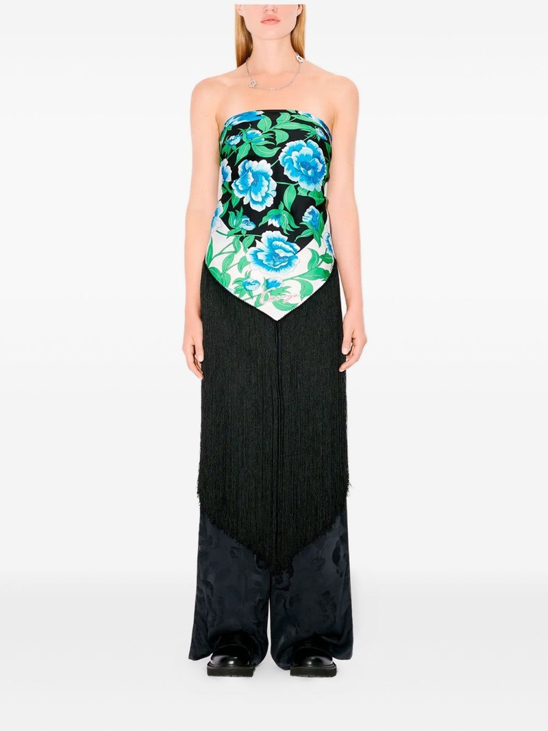 KENZO floral-print fringed top outlook