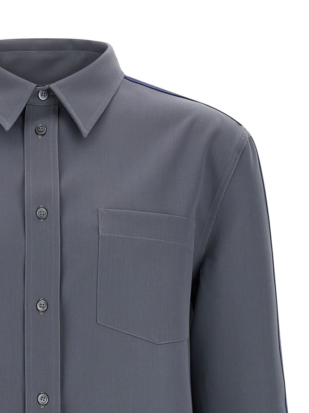 STRIPE-DETAIL VIRGIN WOOL SHIRT - 4