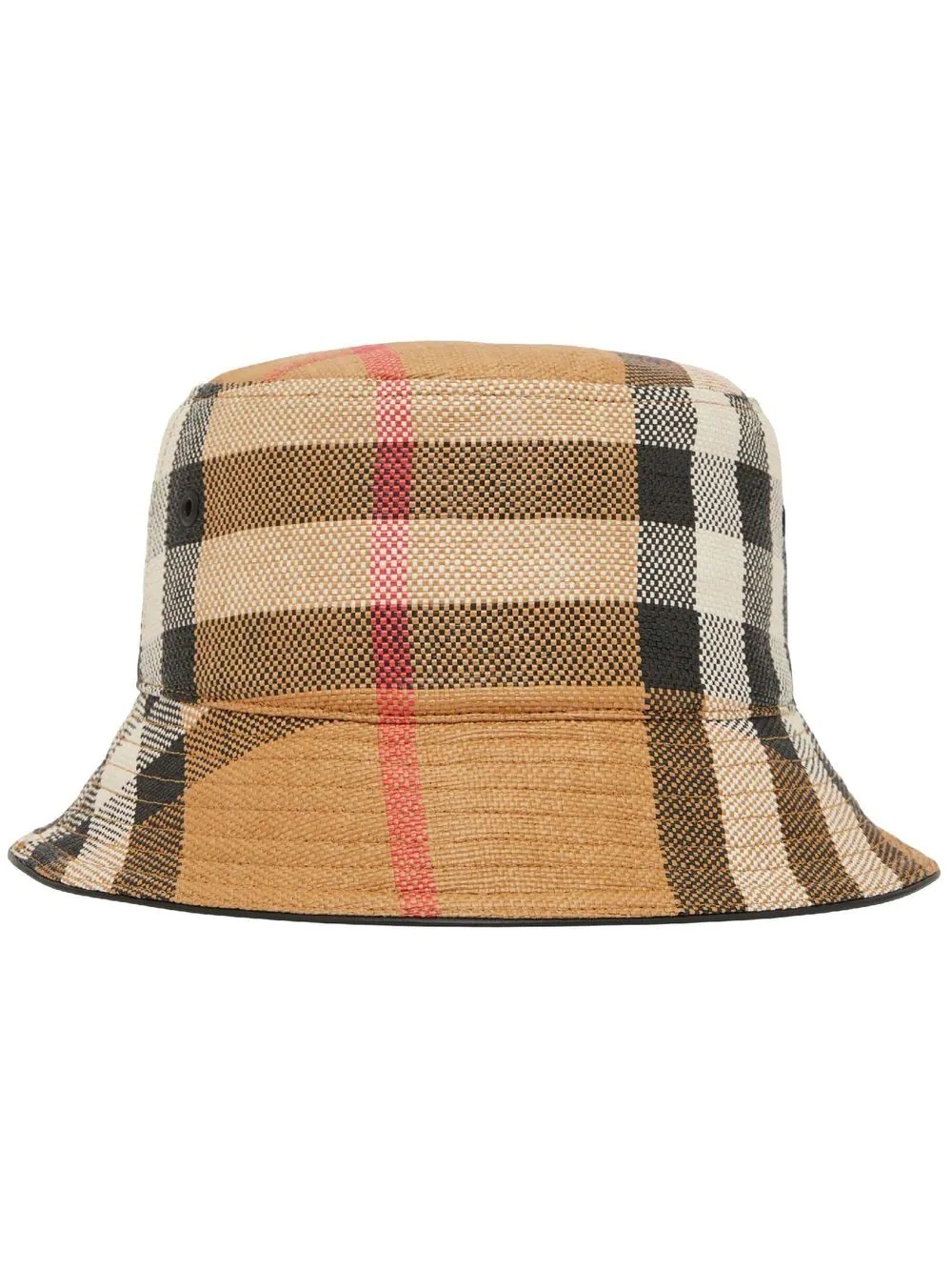 checked cotton bucket hat - 1