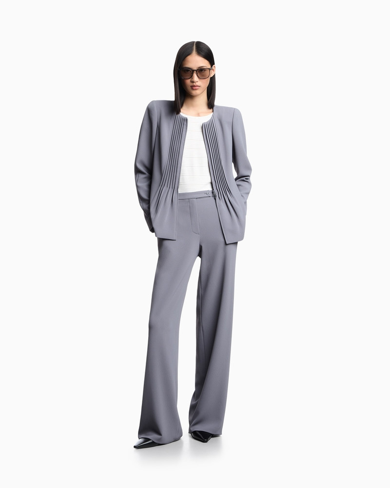 PALAZZO TROUSERS IN FLUID ARMURE FABRIC 2