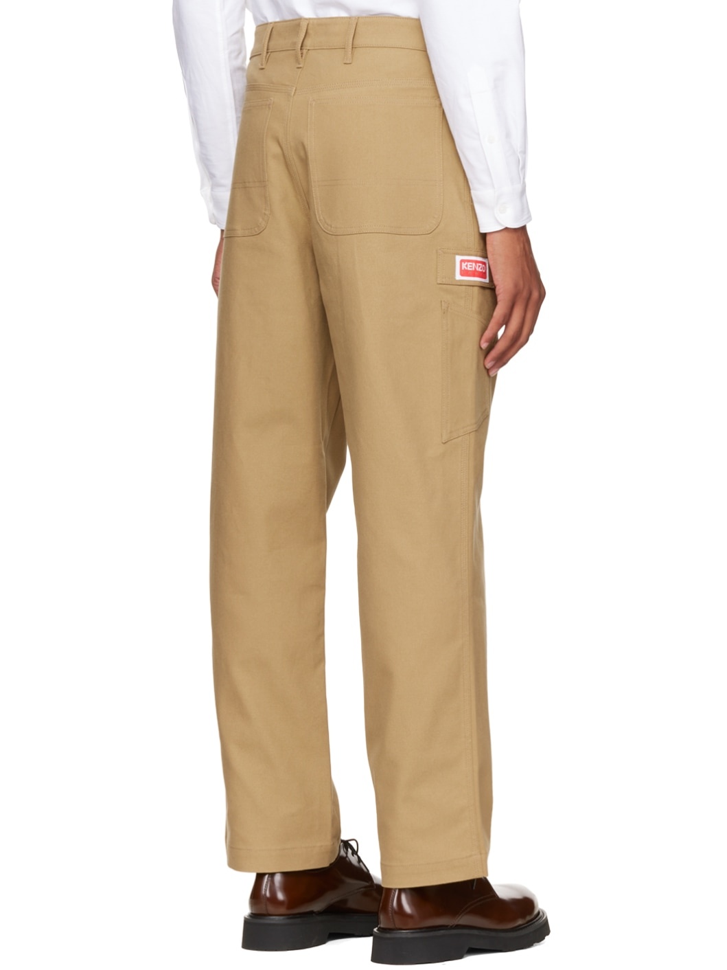 Beige Kenzo Paris Straight Trousers - 3