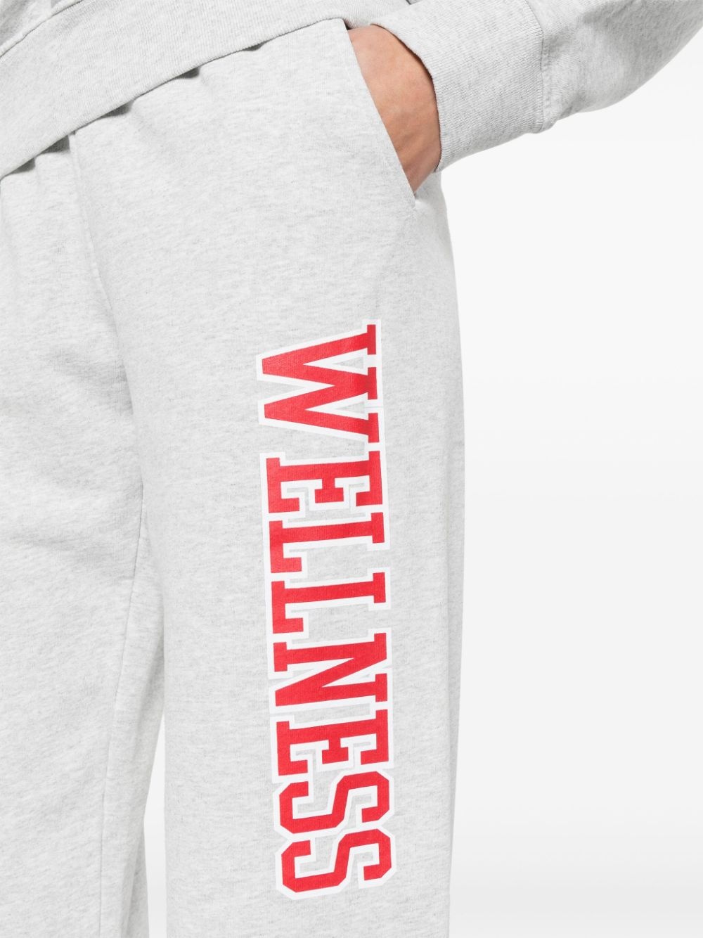 logo-printed mÃ©lange trousers - 5