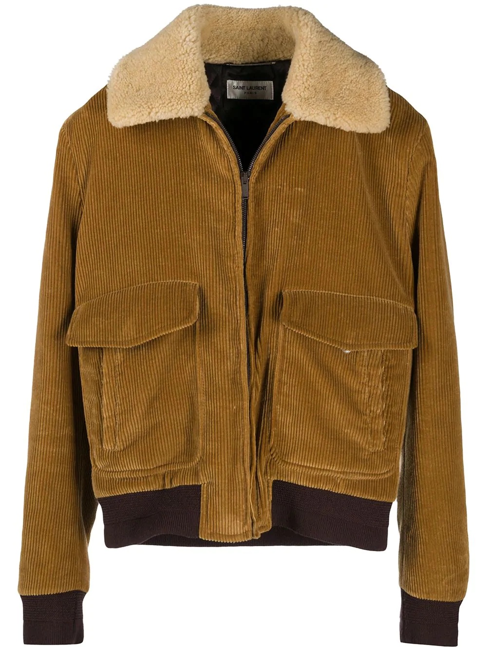 velvet shearling zipped jacket - 1