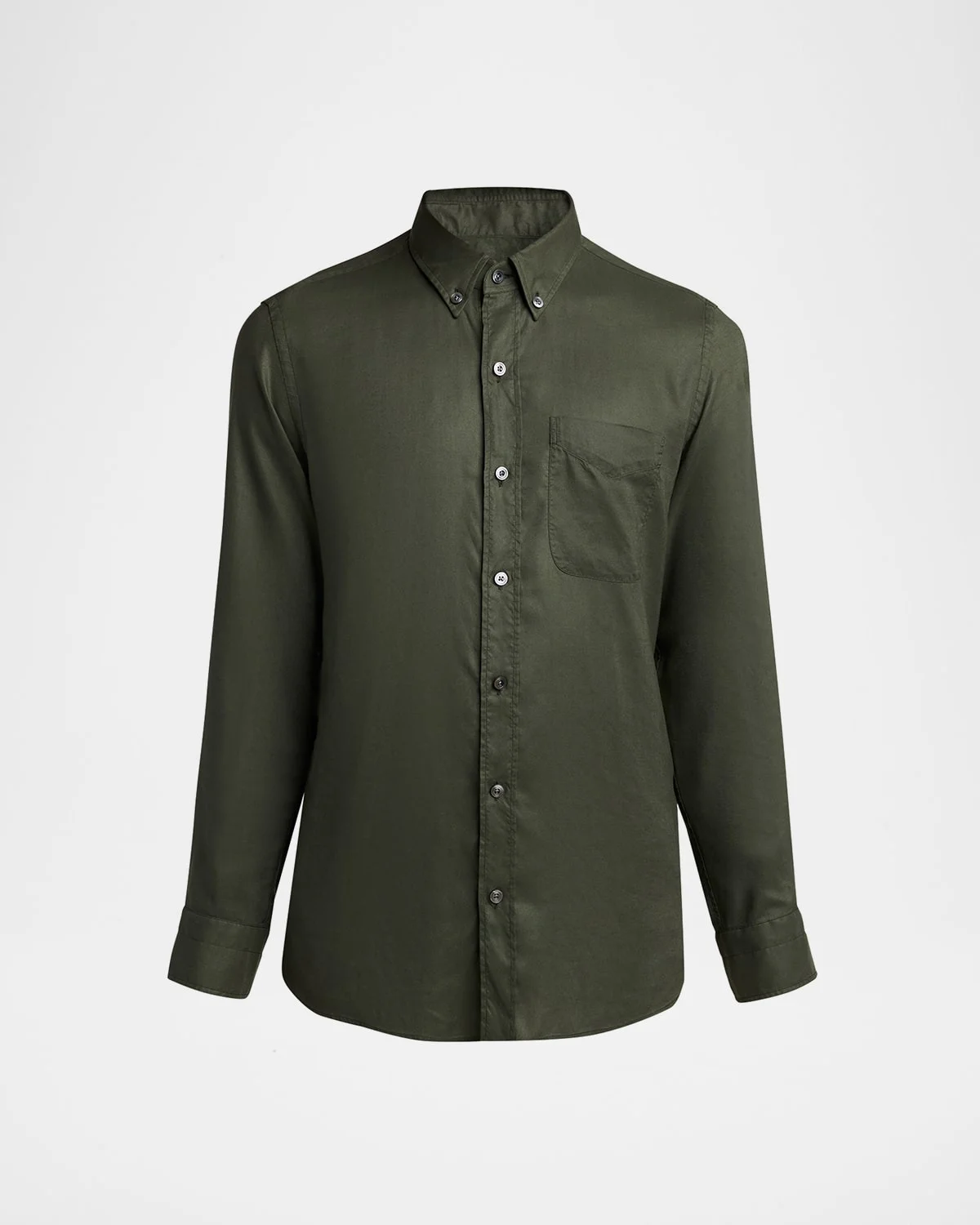 Men's Slim-Fit Gabardine Button-Down Shirt - 1