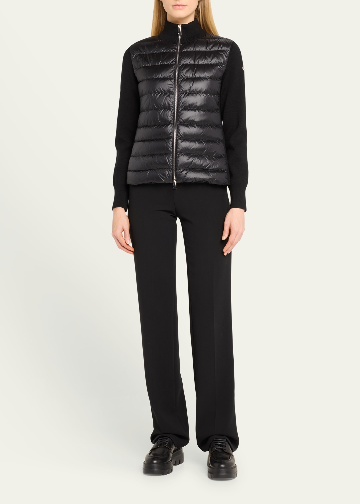 Hybrid Puffer Wool Cardigan - 2