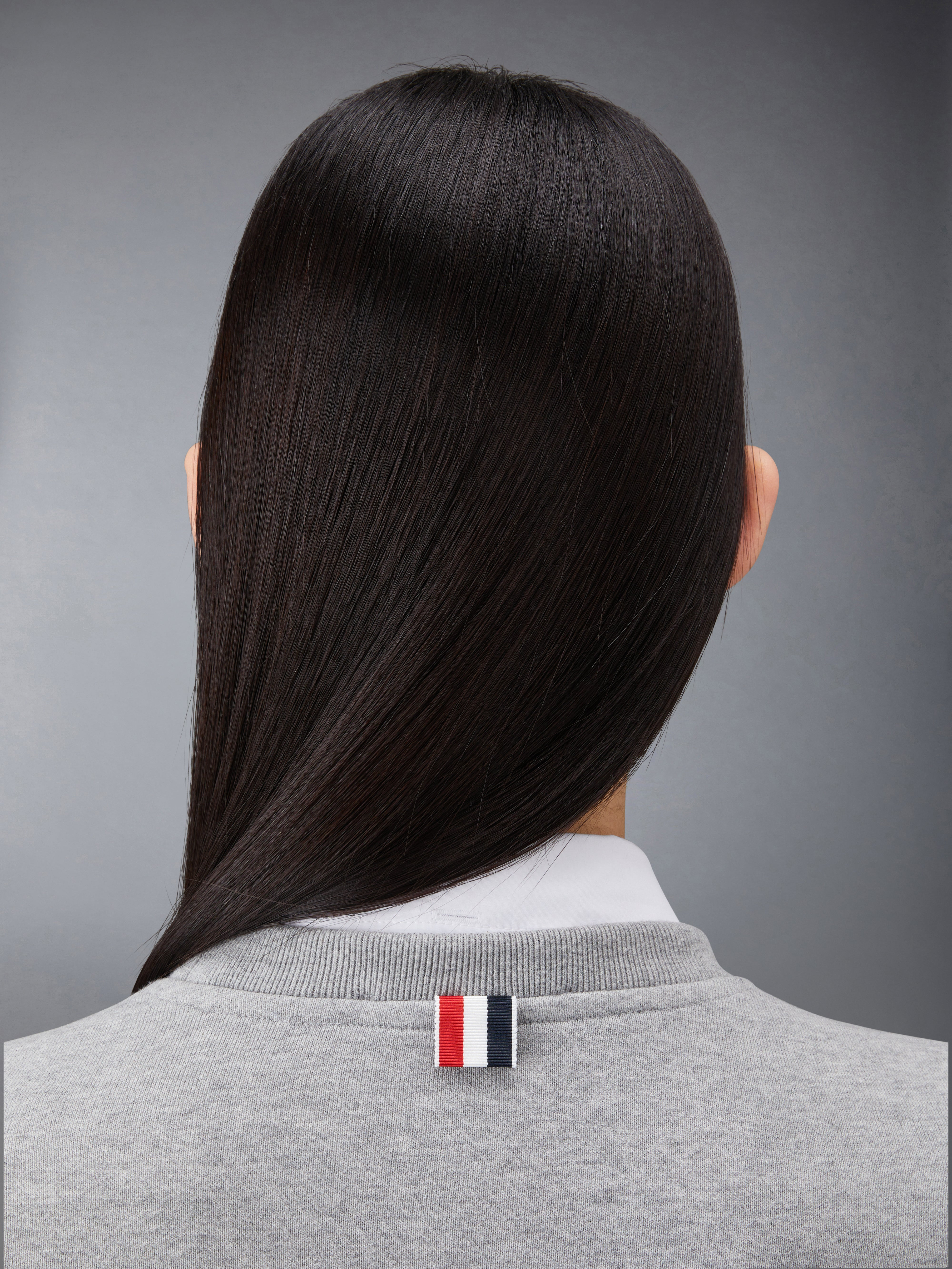 Light Grey Loopback Jersey Knit Engineered 4-bar Stripe Crew Neck Pullover - 6